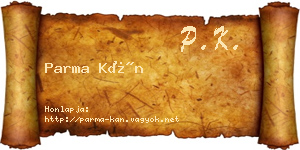Parma Kán névjegykártya
